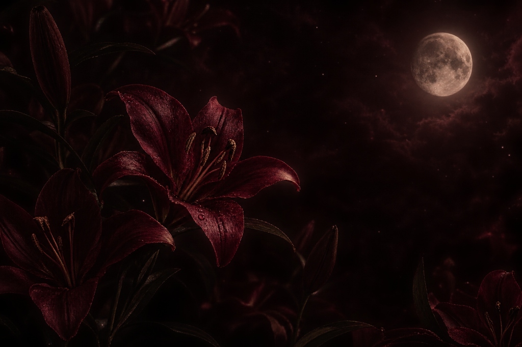 Night sky backdrop with moon and stars